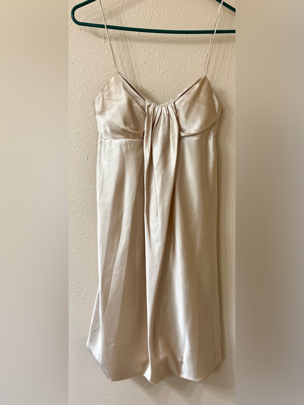 Maria Bonita Satin spaghetti strap Slip Dress in Champagne